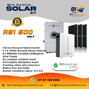 8 kva Sunsynk Solar system