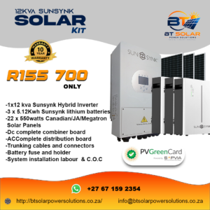 12 kva Sunsynk Solar system